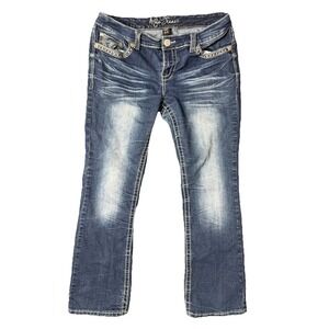 Ariya Mid rise Bootcut Jeans Women's 15/16 Blue Stretch Denim Distressed